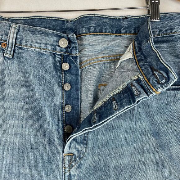 VTG Levis 501 Jeans Mens 38x30‎ Blue Straight Button Fly Stone Wash Y2K Denim - Picture 2 of 11